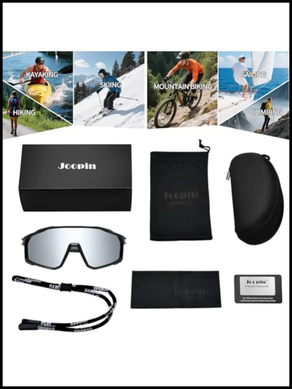 Oversized Sports Sunglasses Polarized Wrap Around UV400 Protection Shield